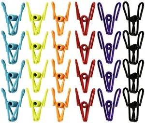 24 Pack Multi Purpose Vinyl Colorful 2-1/4" Bag Clips, All Purpose Wire Clips Assorted Primary Colors by Black Duck Brand(24)