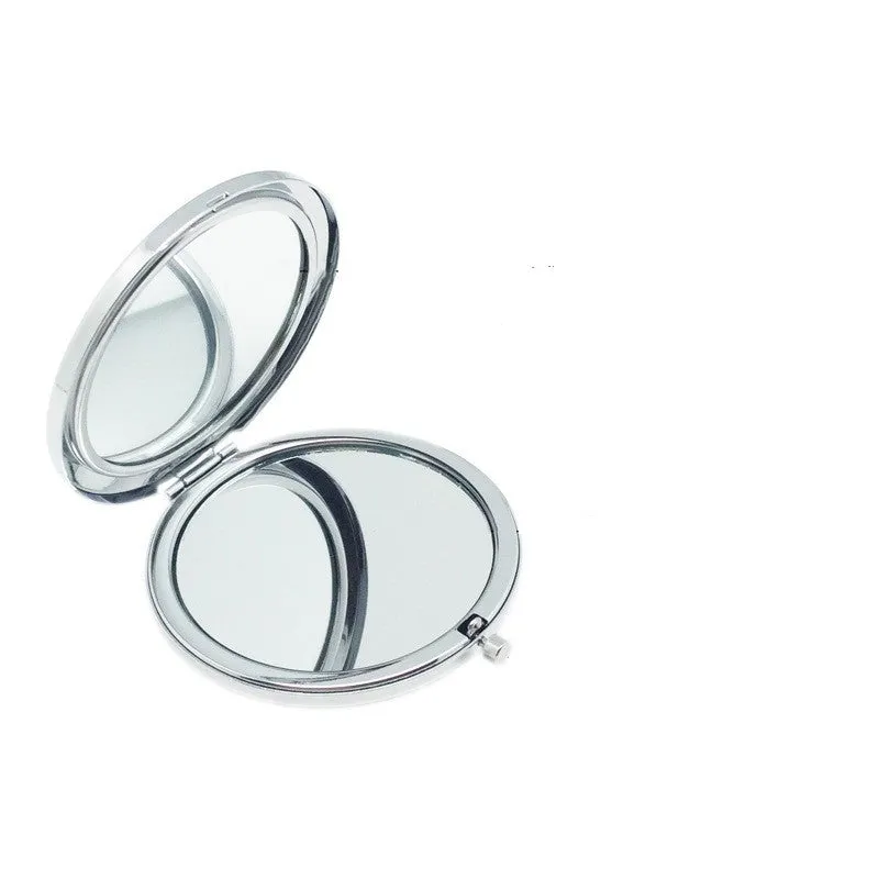 2x/1x Jeweled Compact Mirrors - Chrome finish