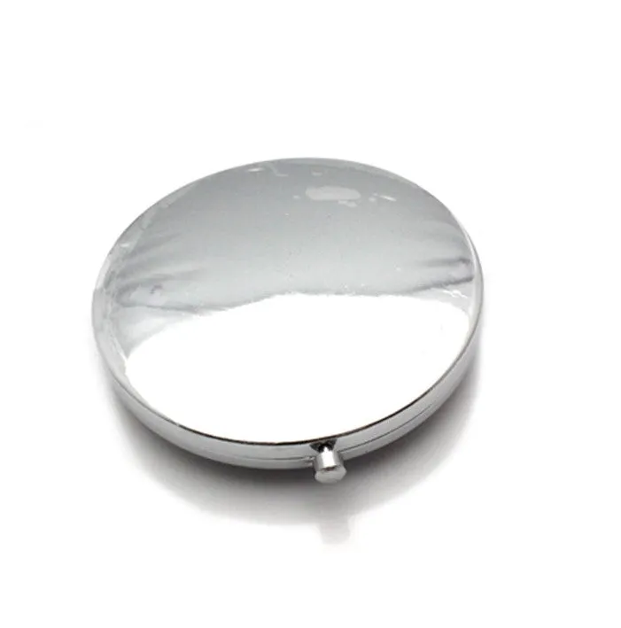 2x/1x Jeweled Compact Mirrors - Chrome finish