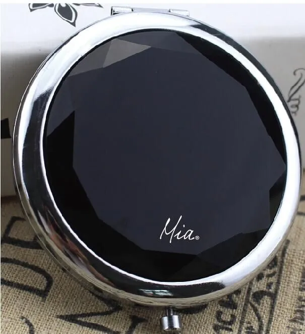 2x/1x Jeweled Compact Mirrors - Chrome finish
