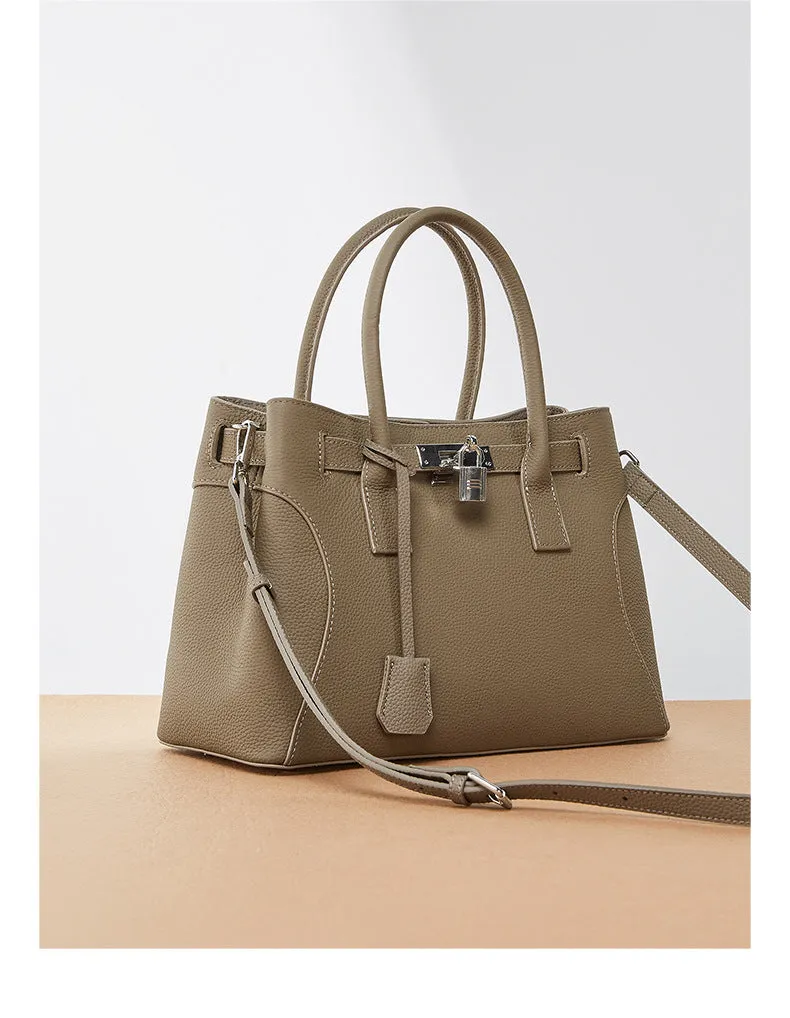 31CM large capacity platinum premium leather shoulder bag 2859 grey