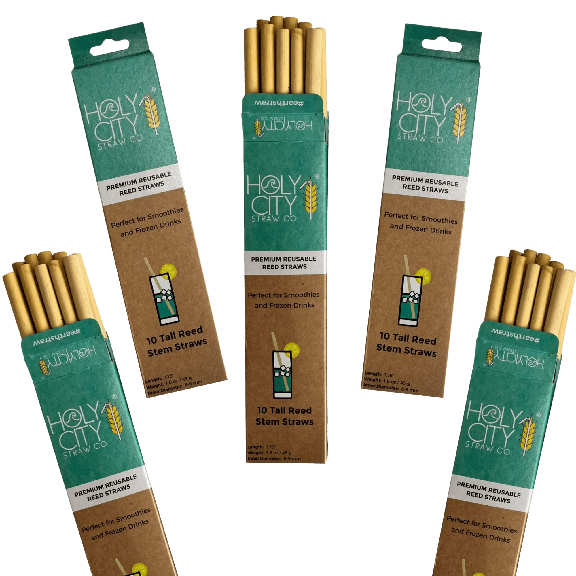 7.9" Jumbo Reed Straws | 10CT. | - 5 Pack Bundle