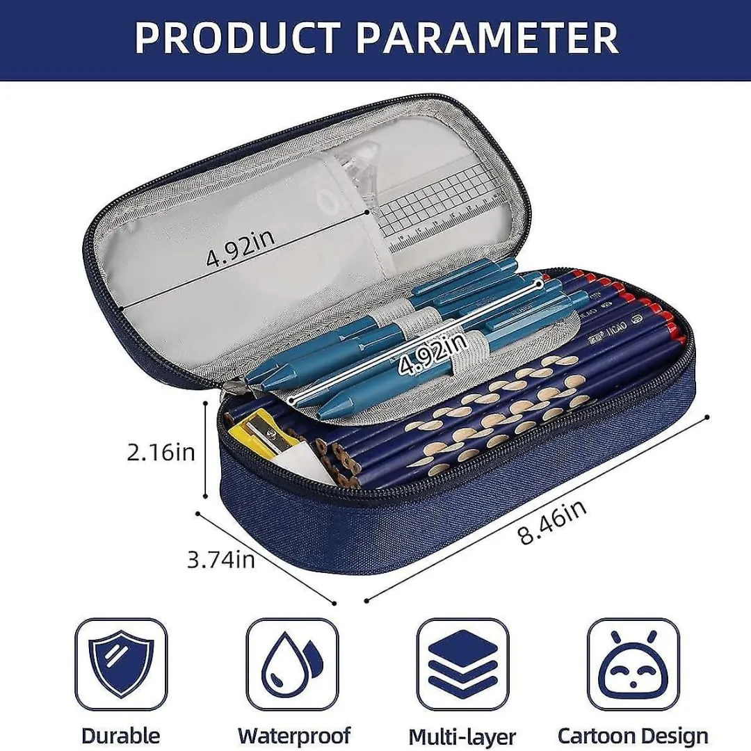 Aara Internationals Cute 3D Space Pencil Case for Kids, Big Capacity Canvas Pencil Pouch with Zipper, Waterproof & Durable Large Storage Pencil case for Boys and Girl