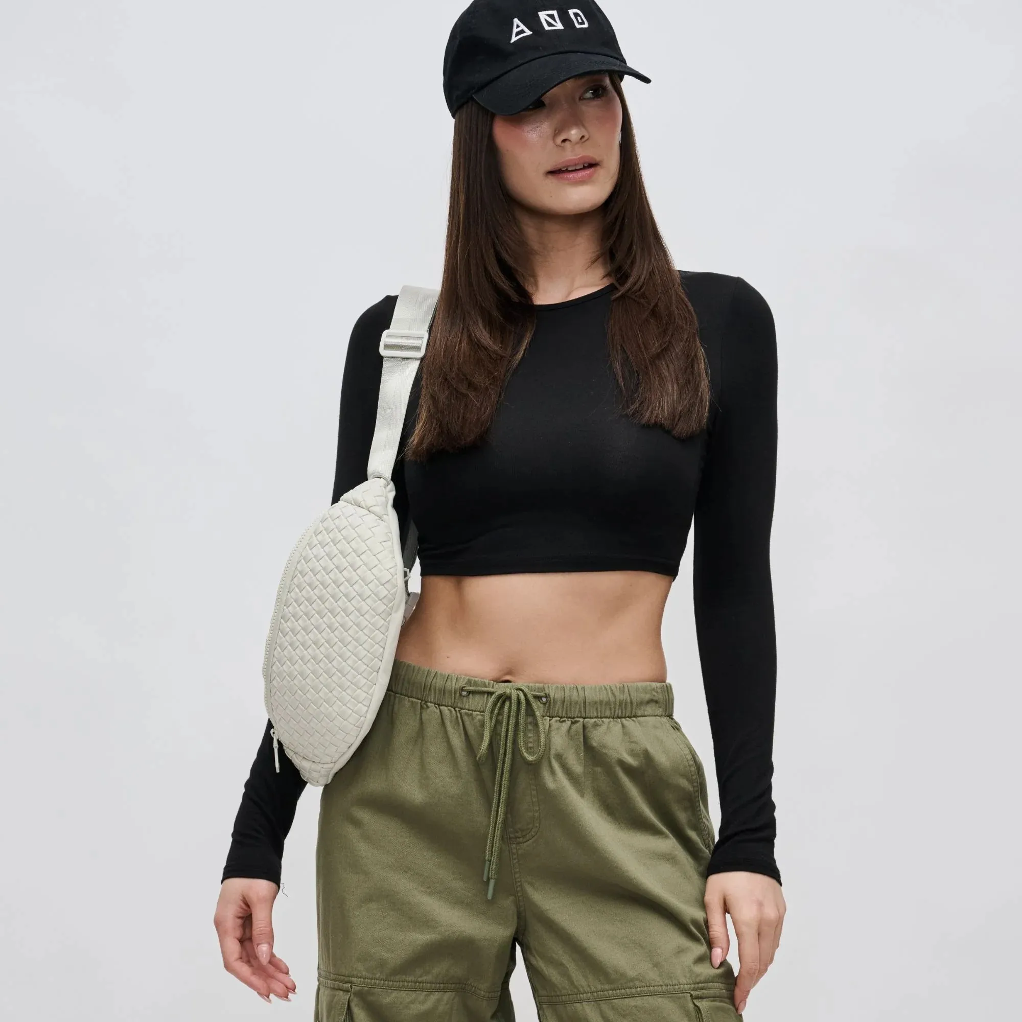Aim High Woven Neoprene Belt Bag Fanny Pack Sling Bag Bone
