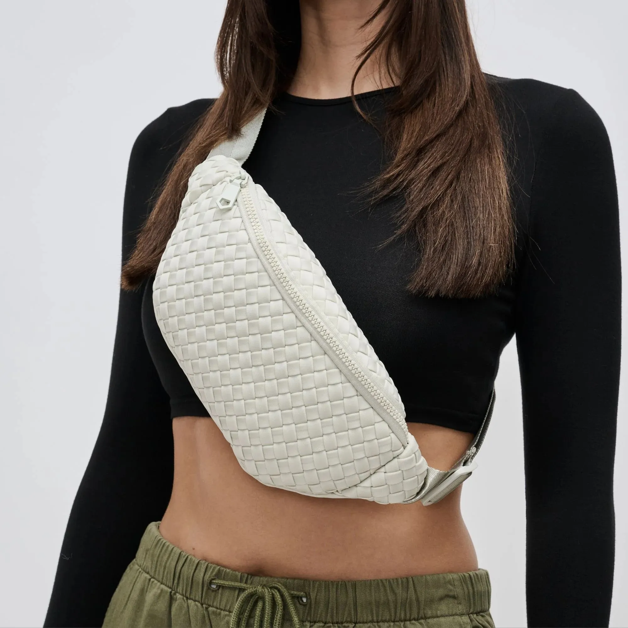 Aim High Woven Neoprene Belt Bag Fanny Pack Sling Bag Bone