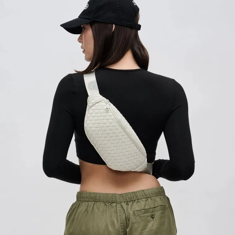 Aim High Woven Neoprene Belt Bag Fanny Pack Sling Bag Bone