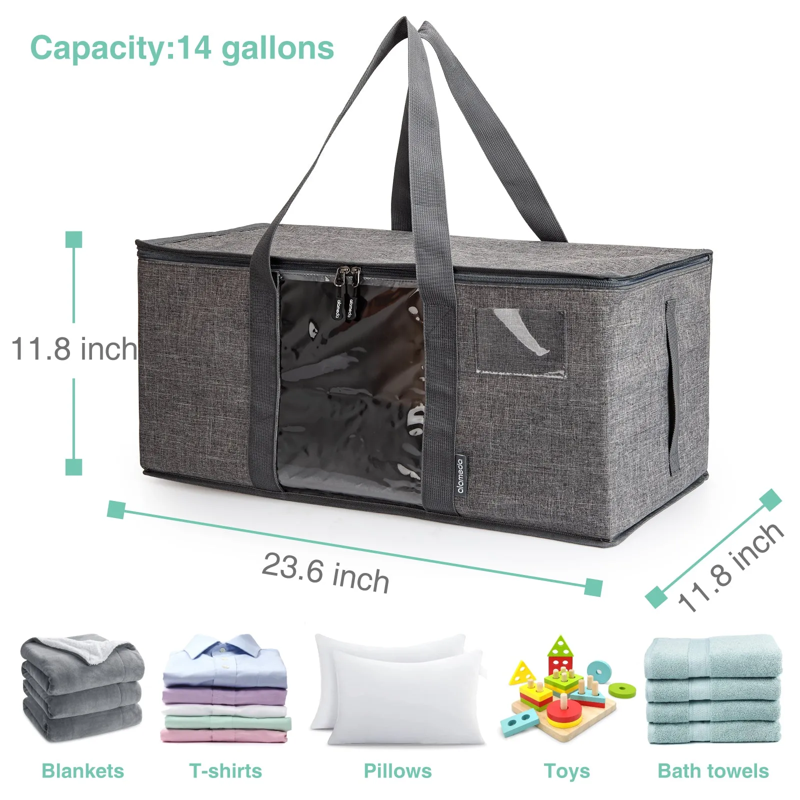 Alameda 1 Piece Large Capacity Storage Bags, Heavy Duty Moving Bag with Clear Window