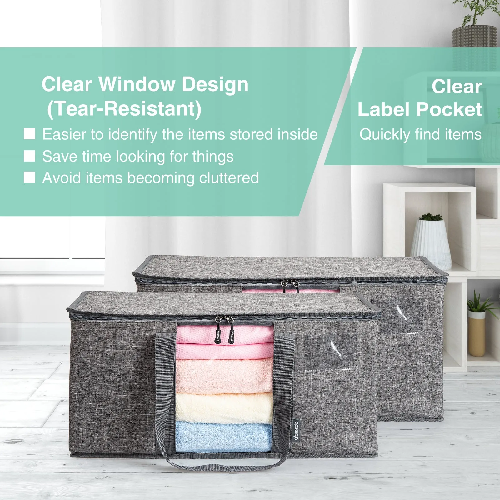 Alameda 1 Piece Large Capacity Storage Bags, Heavy Duty Moving Bag with Clear Window
