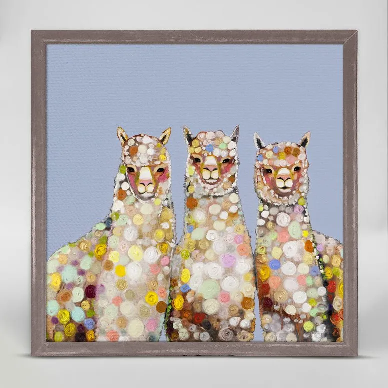 Alpaca Trio Mini Framed Canvas