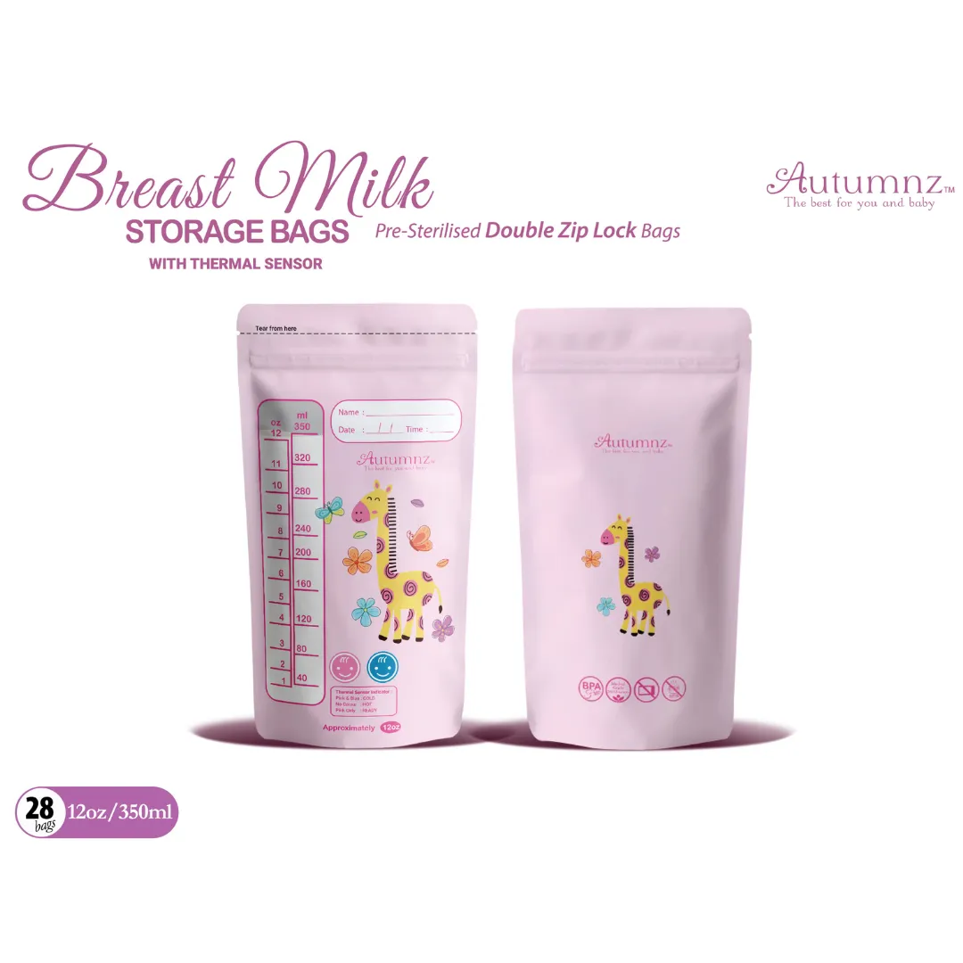 Autumnz Breastmilk Storage Bag with Thermal Sensor (12oz/350mL)