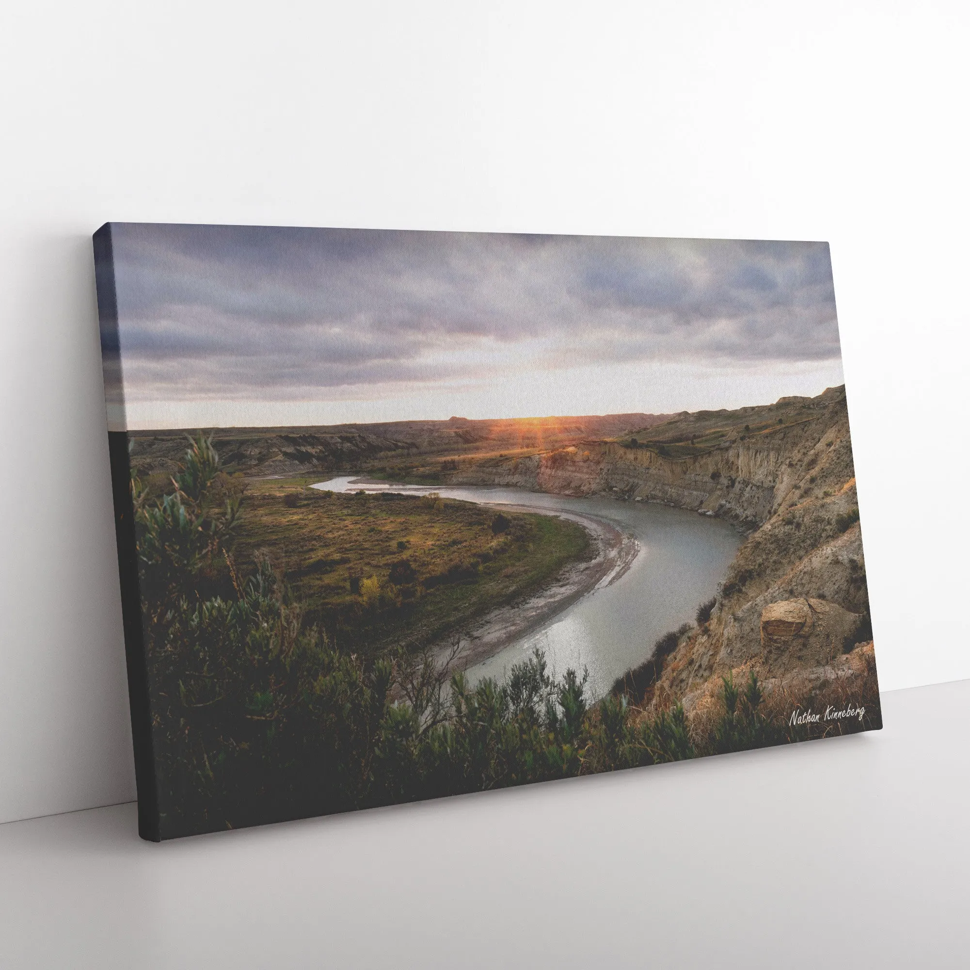 Badlands River Canvas by Nathan Kinneberg