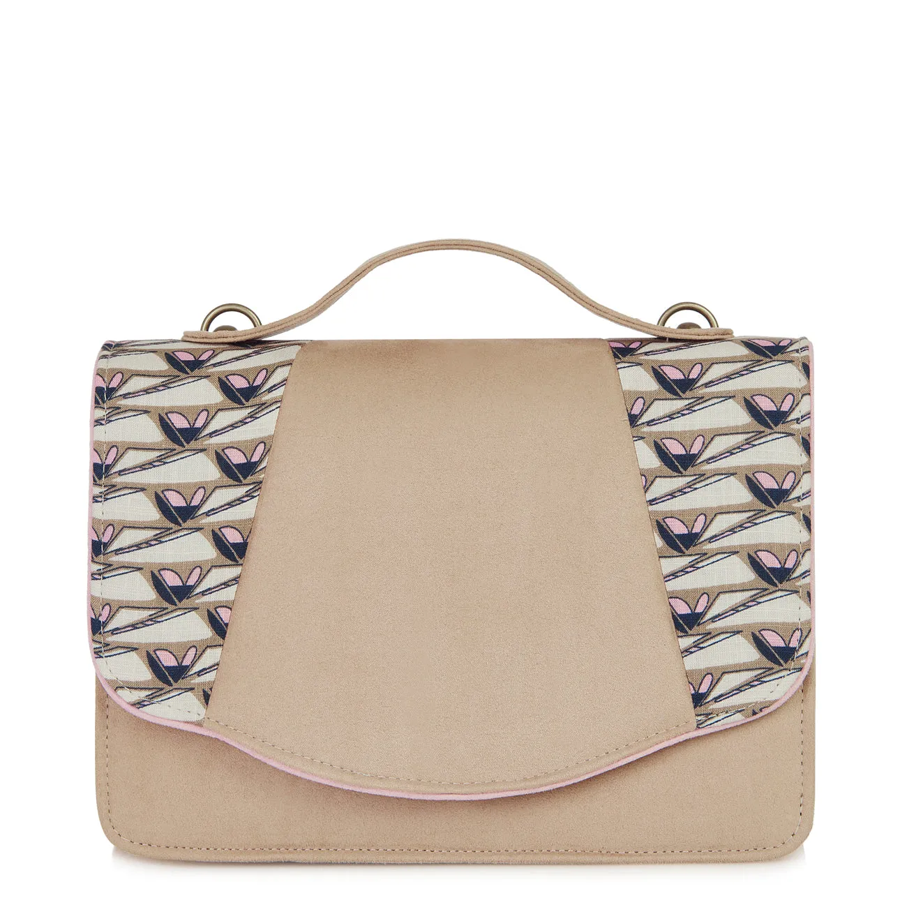 Belfast Beige Satchel Mini Briefcase Bag (Matches Mia Mid-Heels) by Ruby Shoo