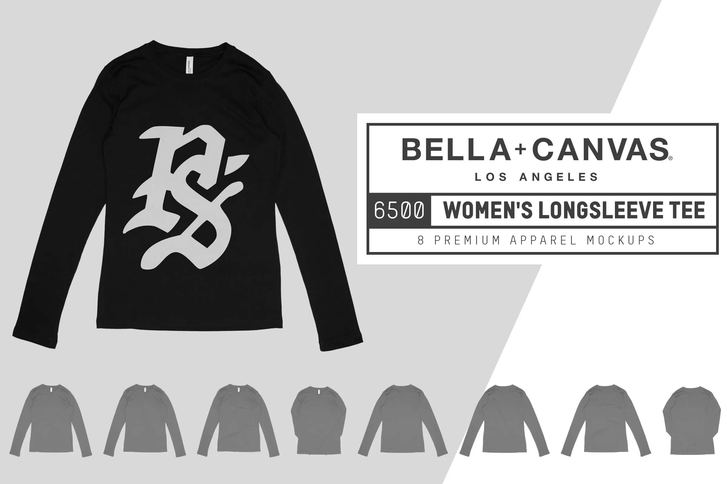 Bella   Canvas 6500 Women's Long Sleeve T-Shirt Mockups