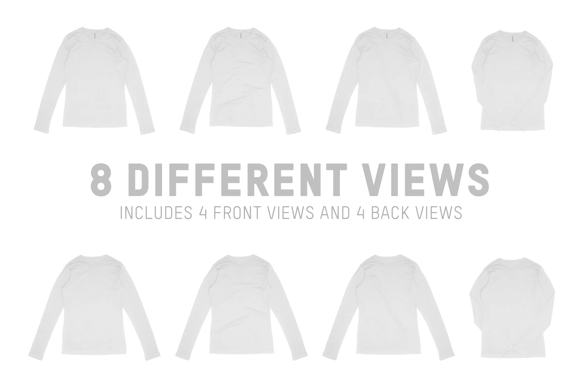 Bella   Canvas 6500 Women's Long Sleeve T-Shirt Mockups