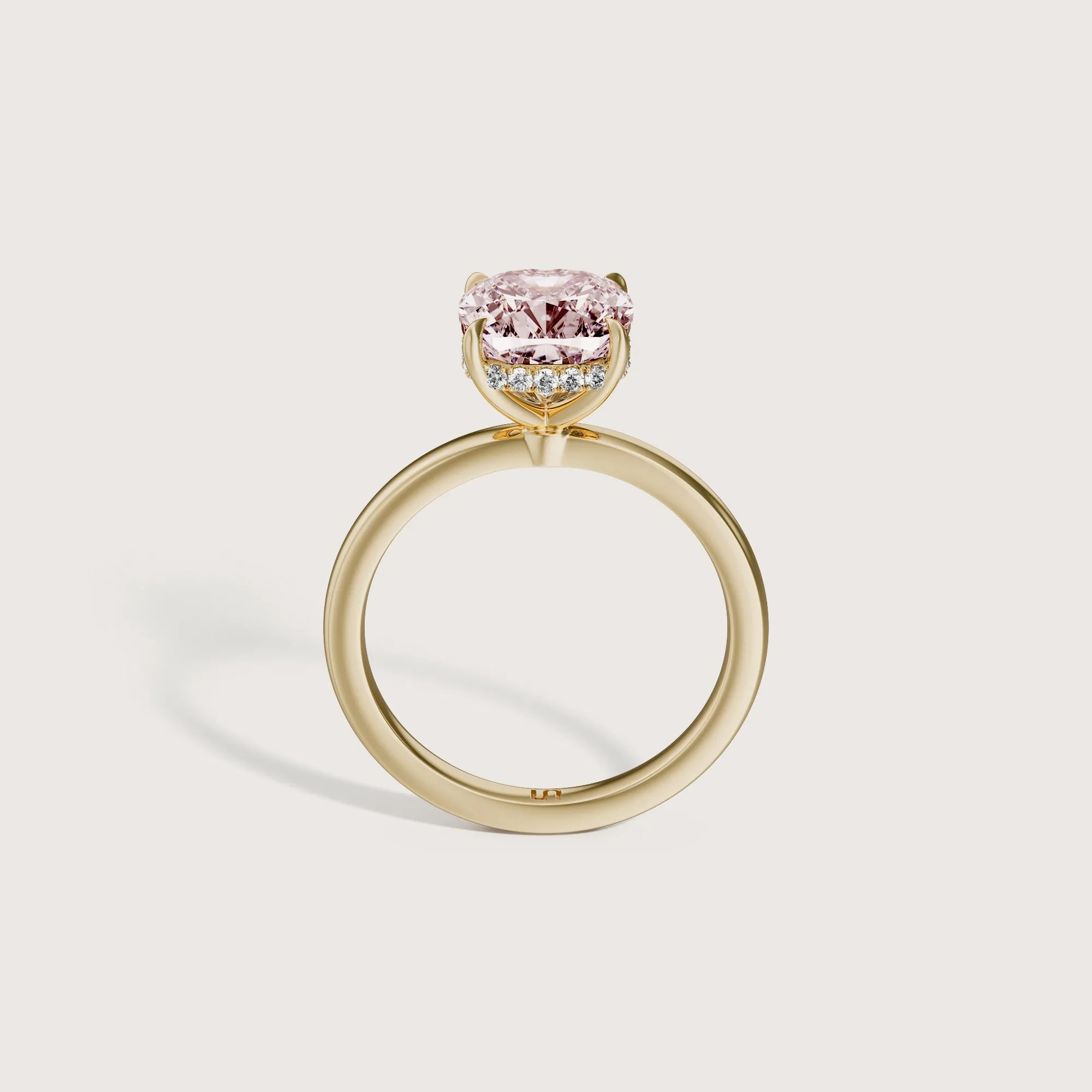 Bianca Cushion Solitaire Pink Diamond - Hidden Halo