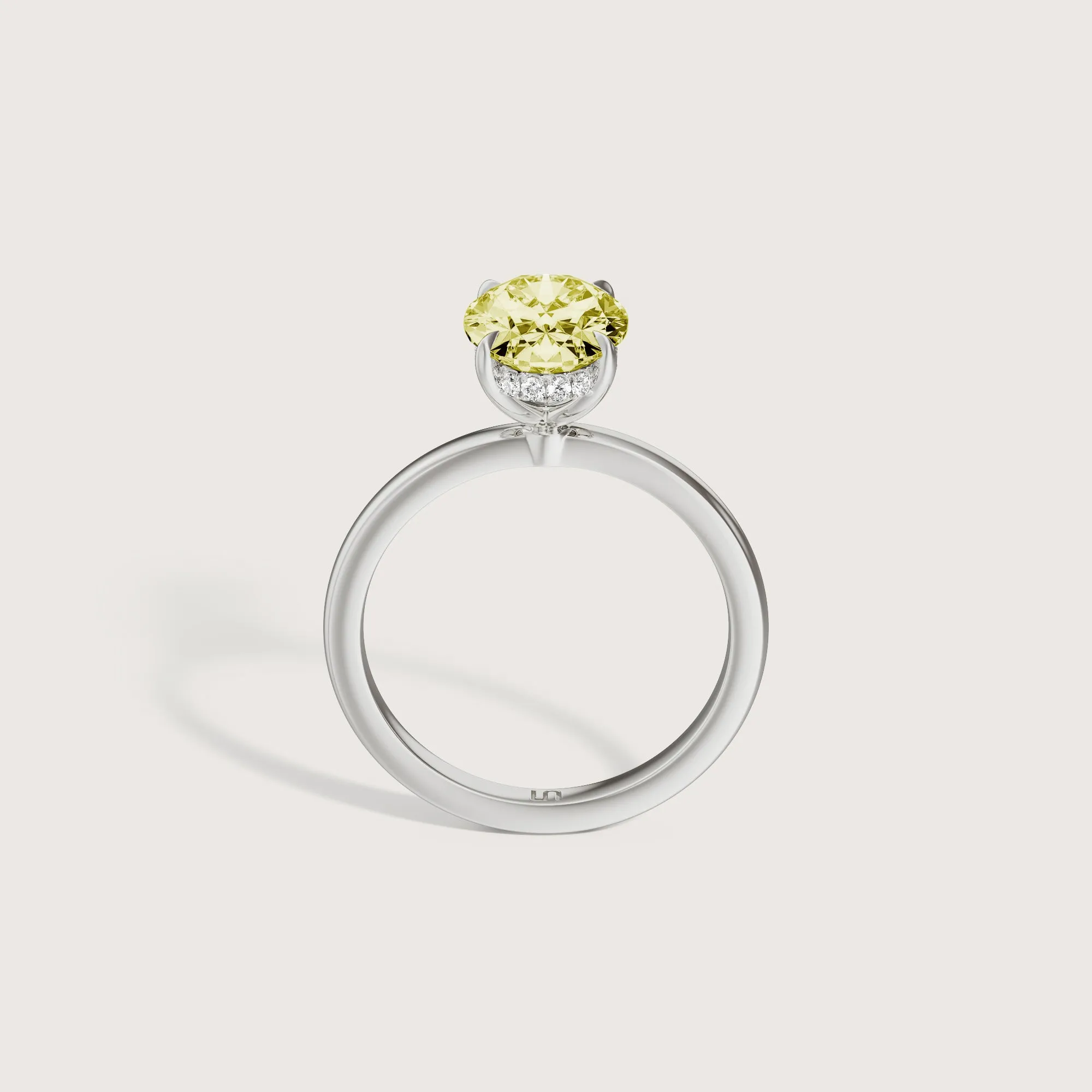 Bianca Oval Solitaire Yellow Diamond - Hidden Halo
