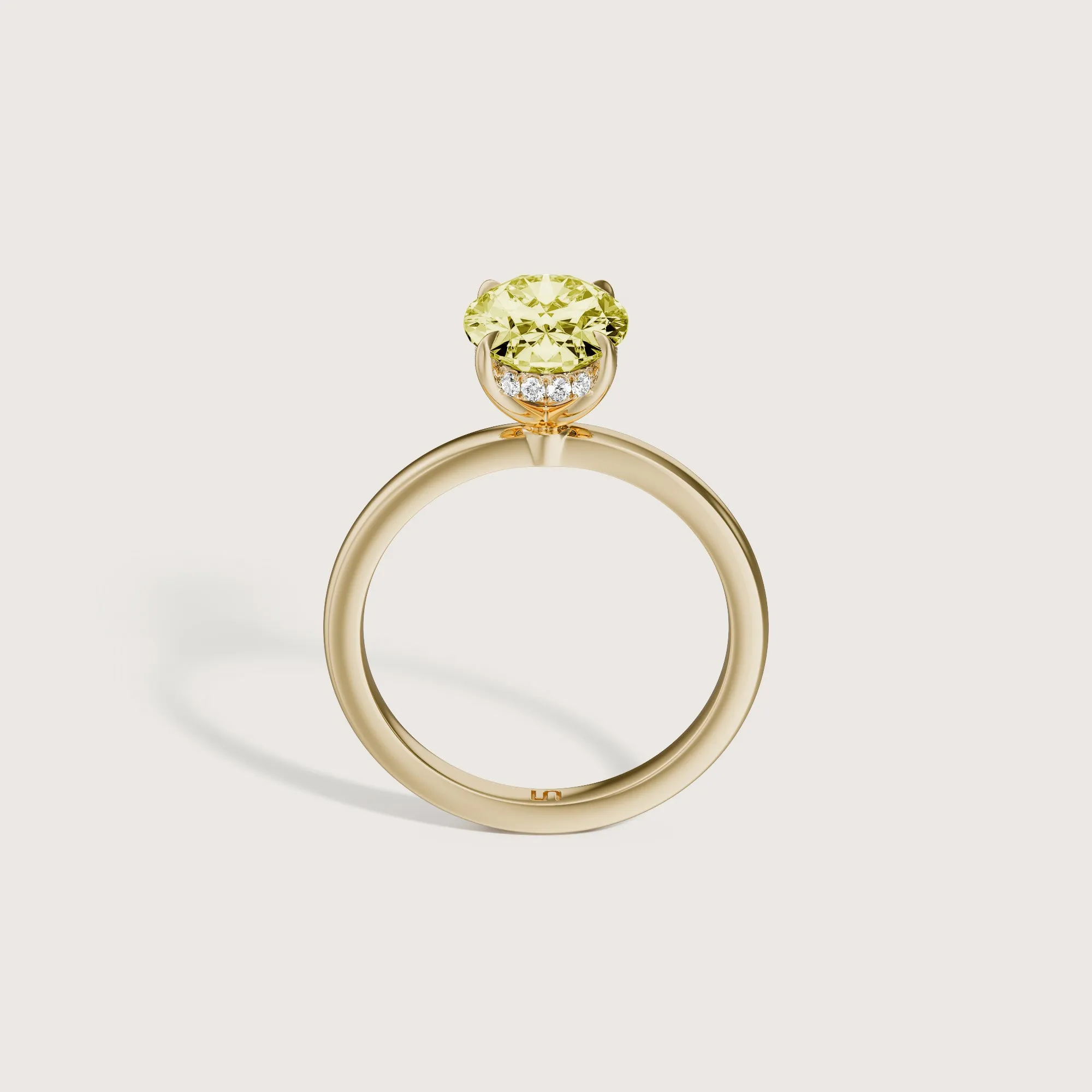 Bianca Oval Solitaire Yellow Diamond - Hidden Halo