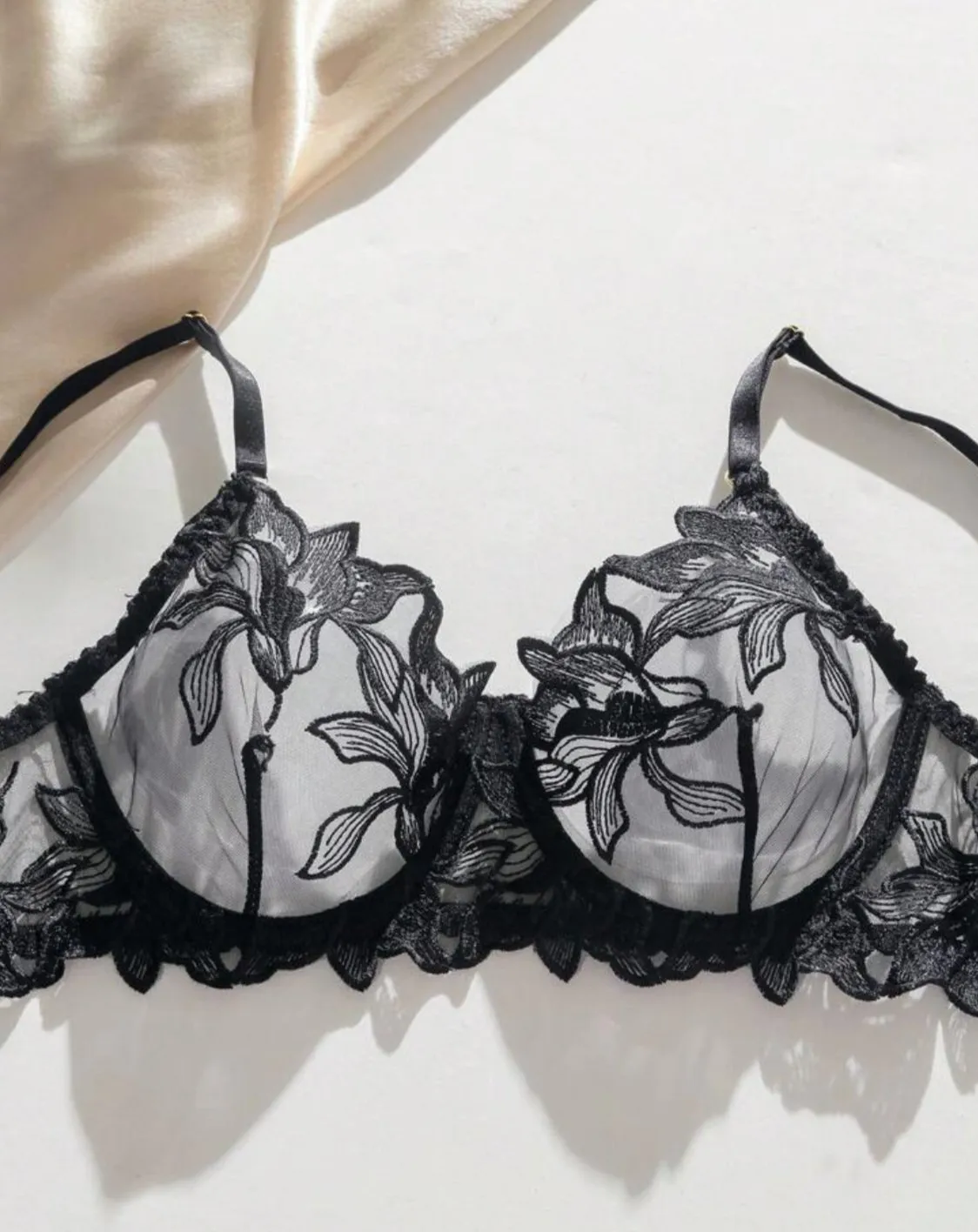 Black Lingerie Set Sexy Embroidery
