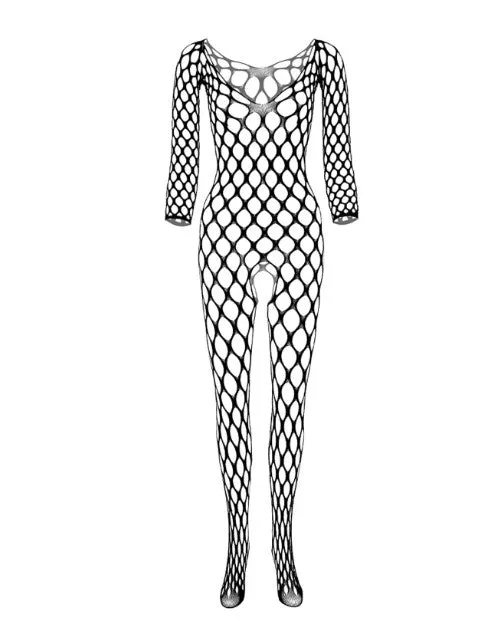 Bodystocking Crotchless Fishnet (Black)