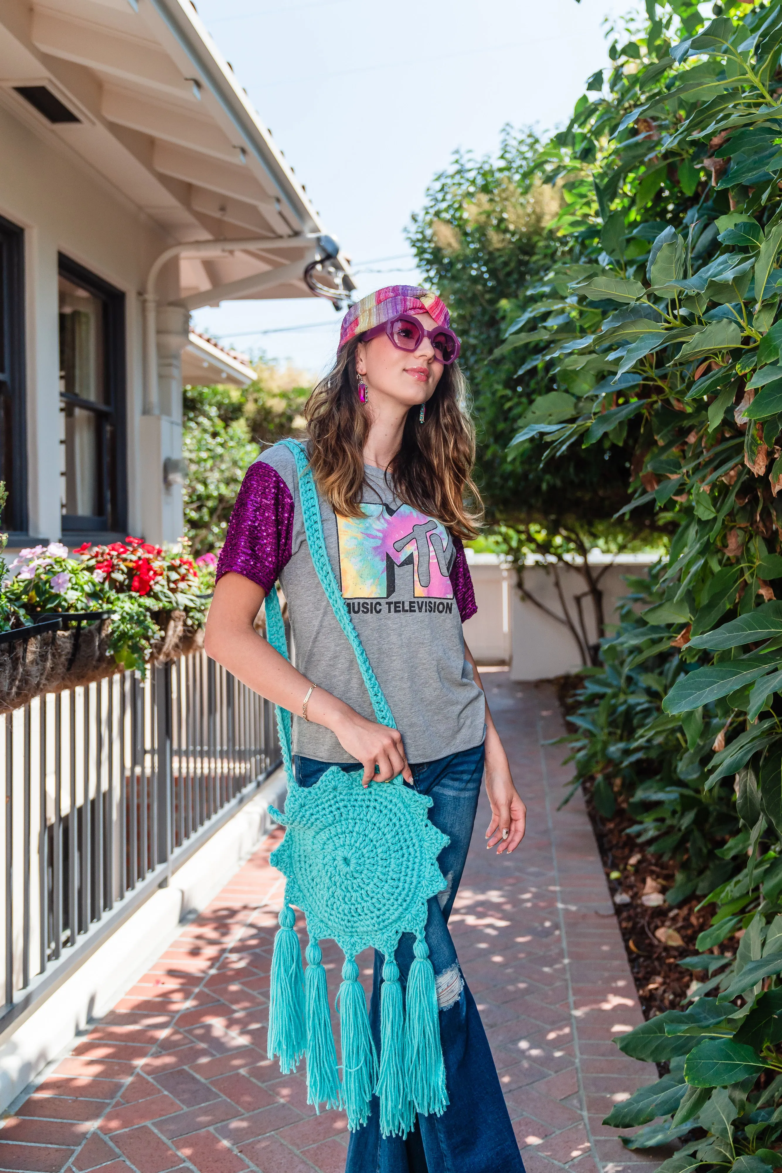 Boho Sun Bag in Aruba Sea