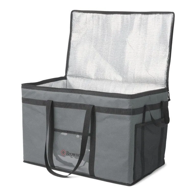Browne 575389 23" x 15" x 14" Insulated Delivery Bag - Grey | Denson CFE
