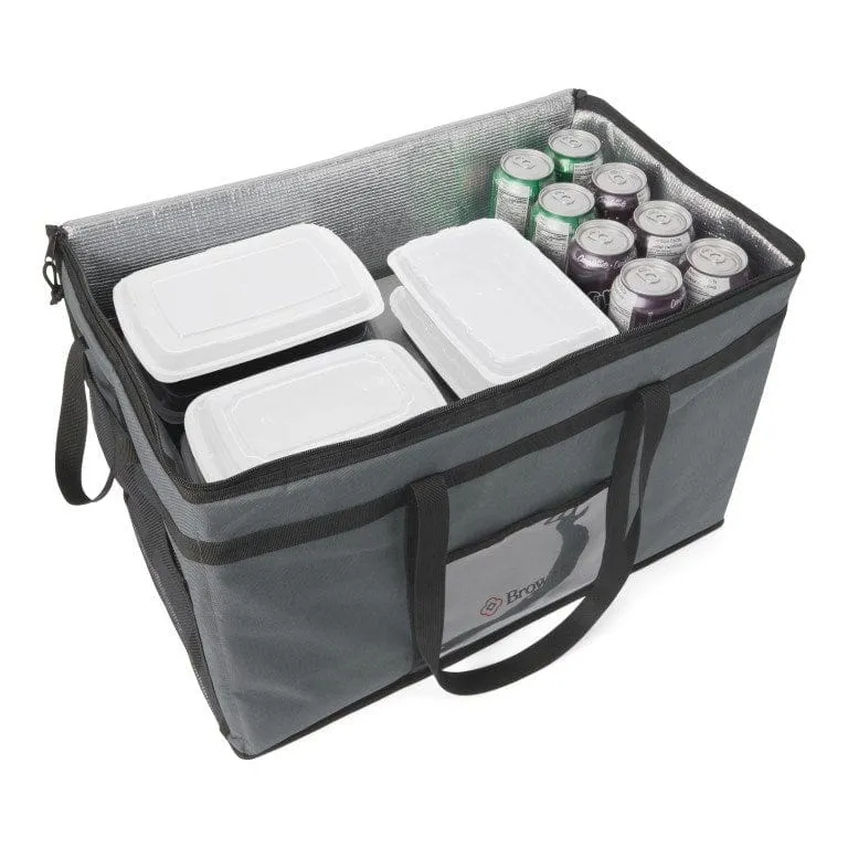 Browne 575389 23" x 15" x 14" Insulated Delivery Bag - Grey | Denson CFE