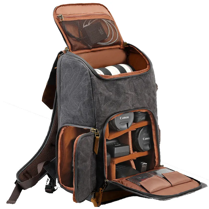 Canvas Camera Backpack Lens Storage Bag