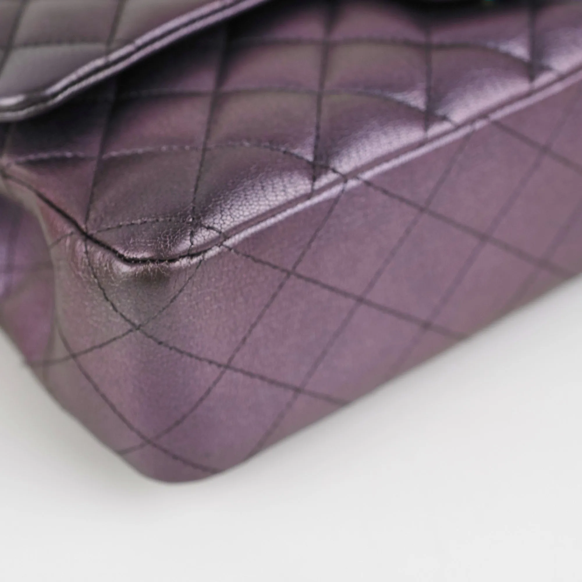 Chanel 16C Classic Flap Medium Large Iridescent Mermaid Purplle Bag
