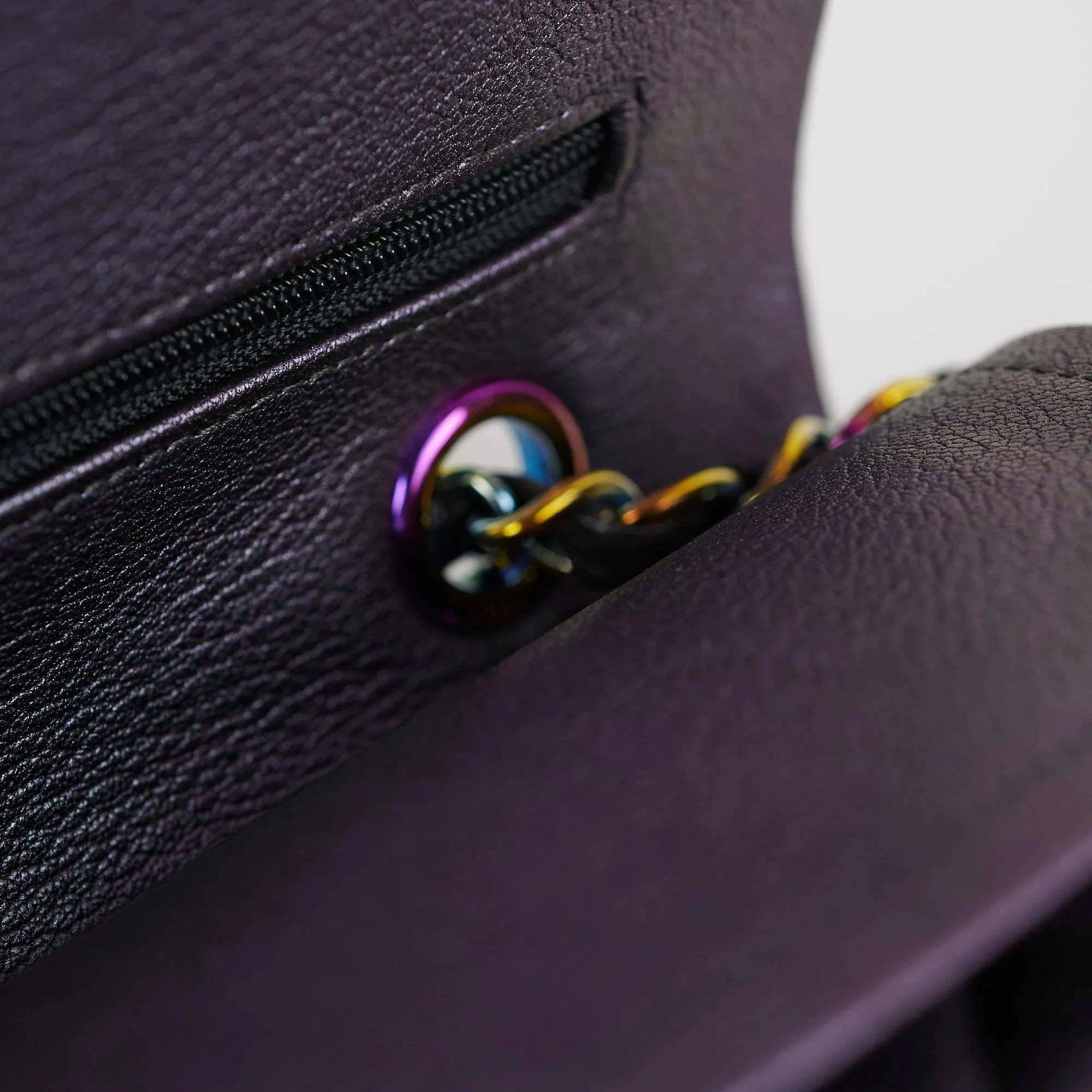 Chanel 16C Classic Flap Medium Large Iridescent Mermaid Purplle Bag