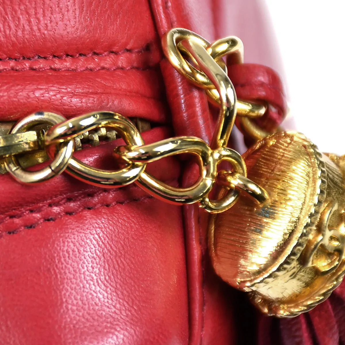 CHANEL 1986-1988 Camera Bag Mini Red Lambskin 97316