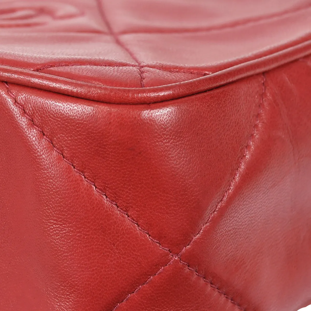 CHANEL 1986-1988 Camera Bag Mini Red Lambskin 97316