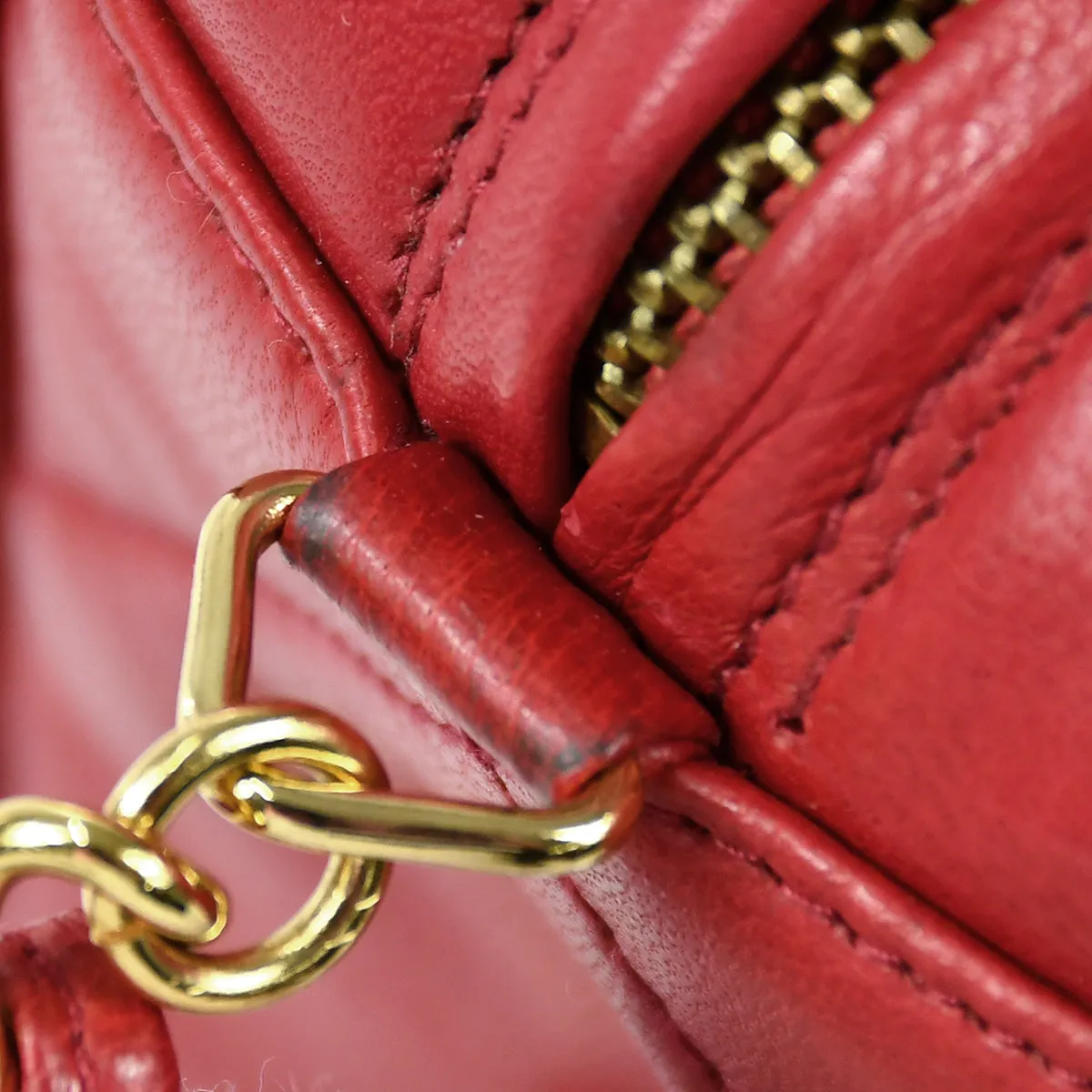 CHANEL 1986-1988 Camera Bag Mini Red Lambskin 97316