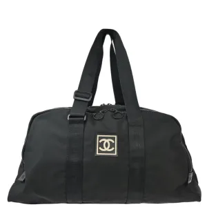Chanel 2003-2004 Black Nylon Sport Line Duffle Gym Bag