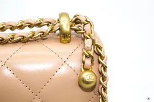 Chanel AS2649B05973 Small Flap Bag Beige   NC632 Calfskin Shoulder Bags Gbhw