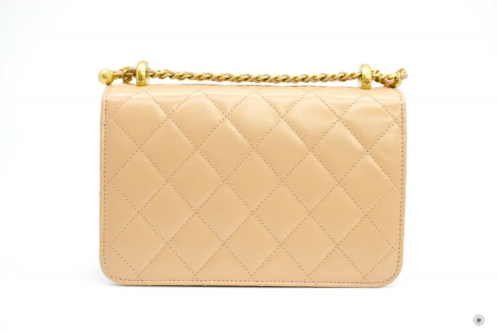 Chanel AS2649B05973 Small Flap Bag Beige   NC632 Calfskin Shoulder Bags Gbhw