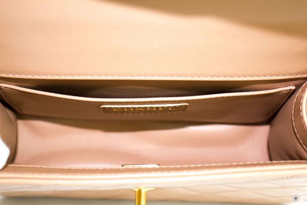 Chanel AS2649B05973 Small Flap Bag Beige   NC632 Calfskin Shoulder Bags Gbhw