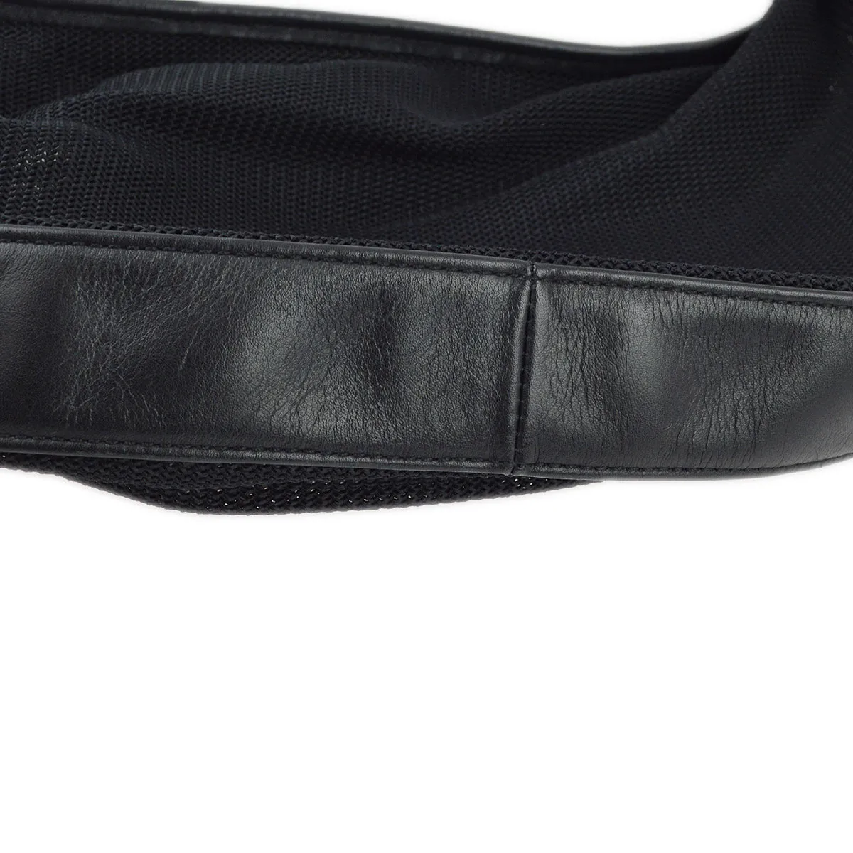 Chanel Black Canvas Fringe Mesh Shoulder Bag