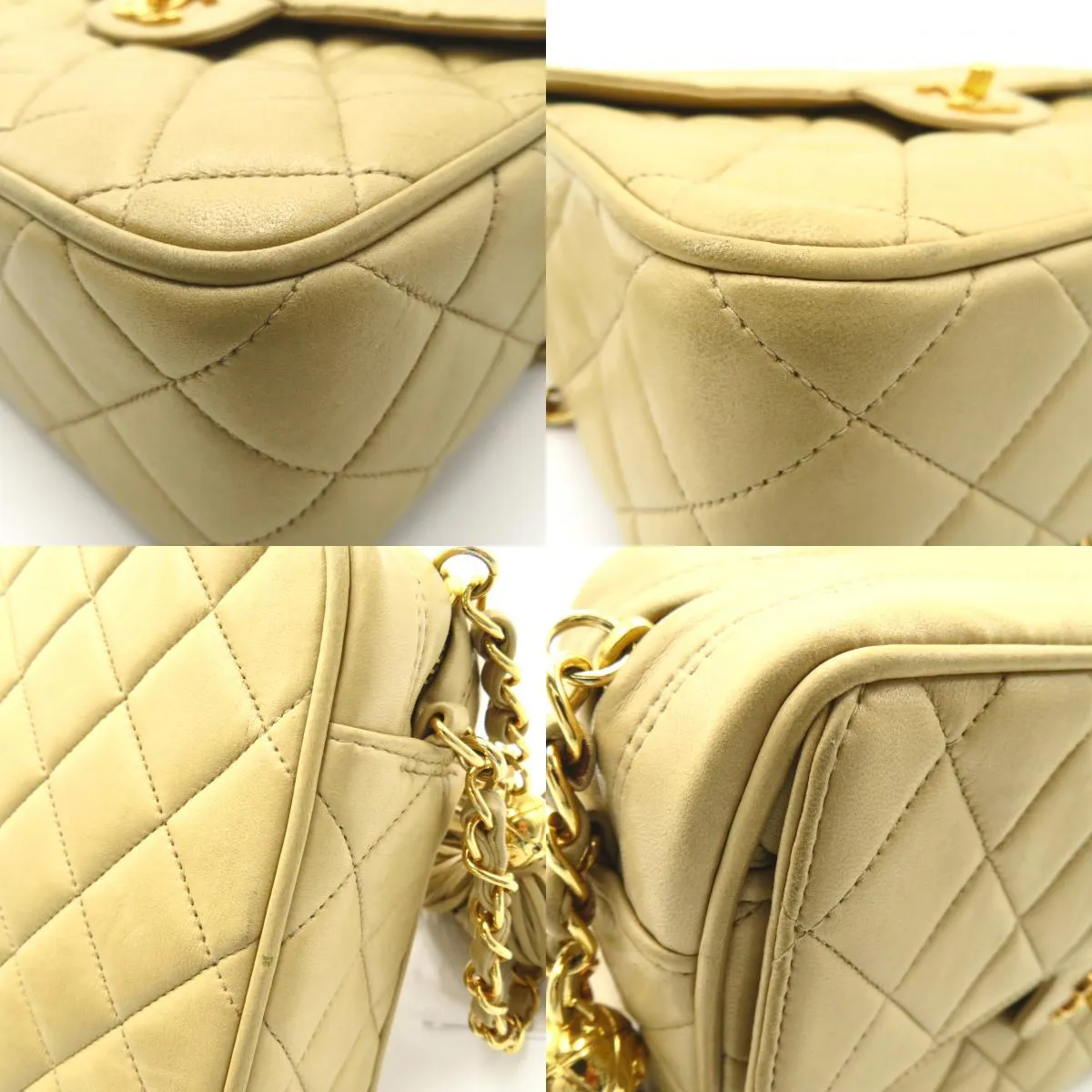 CHANEL Chain Shoulder Bag  Fringes  Beige Ladies Shoulder Bag