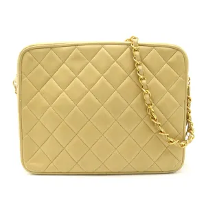 CHANEL Chain Shoulder Bag  Fringes  Beige Ladies Shoulder Bag