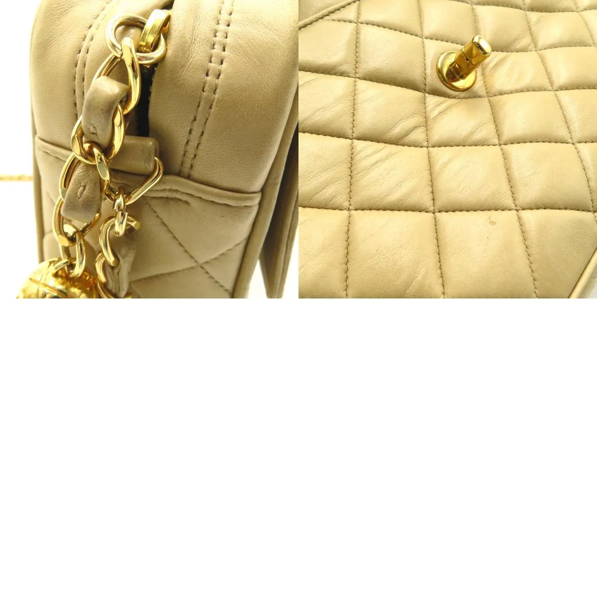 CHANEL Chain Shoulder Bag  Fringes  Beige Ladies Shoulder Bag