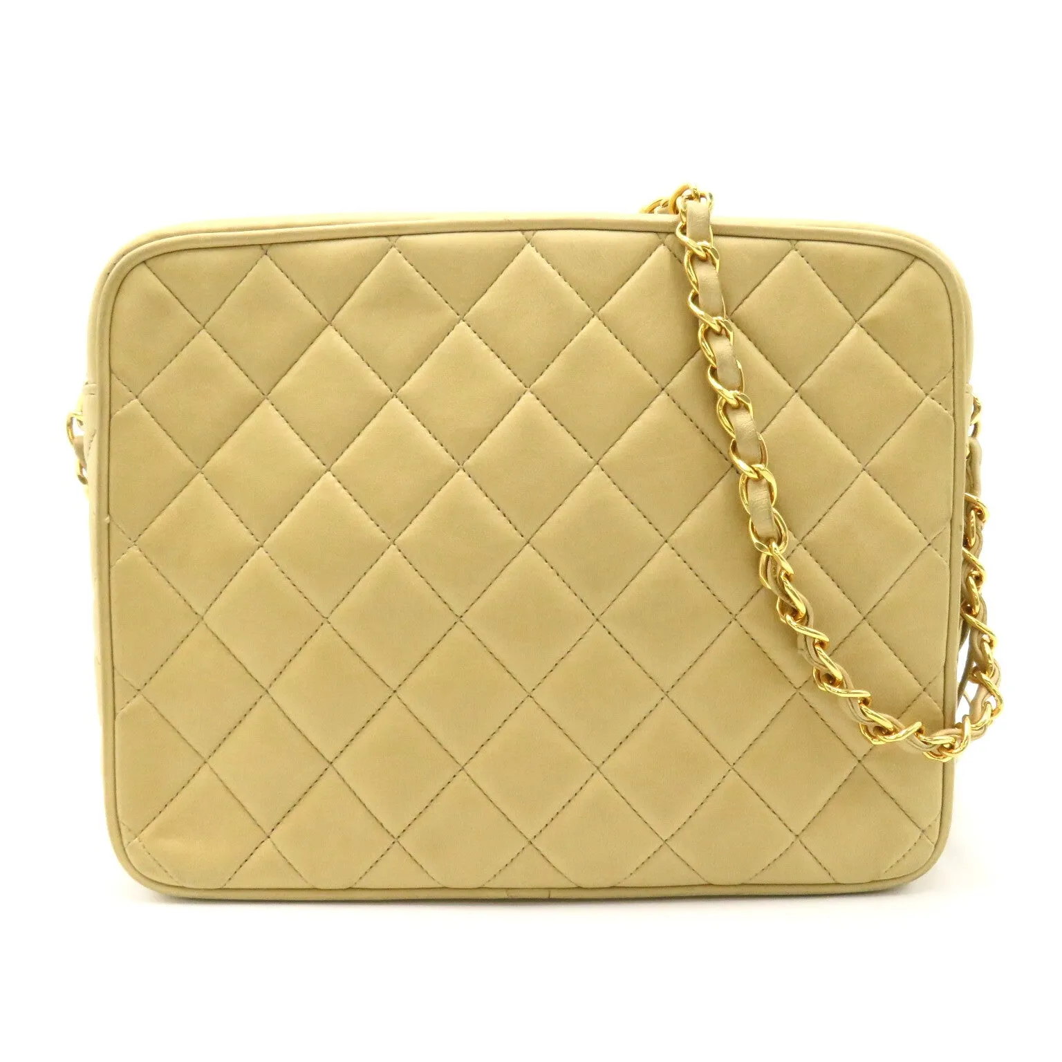 CHANEL Chain Shoulder Bag  Fringes  Beige Ladies Shoulder Bag