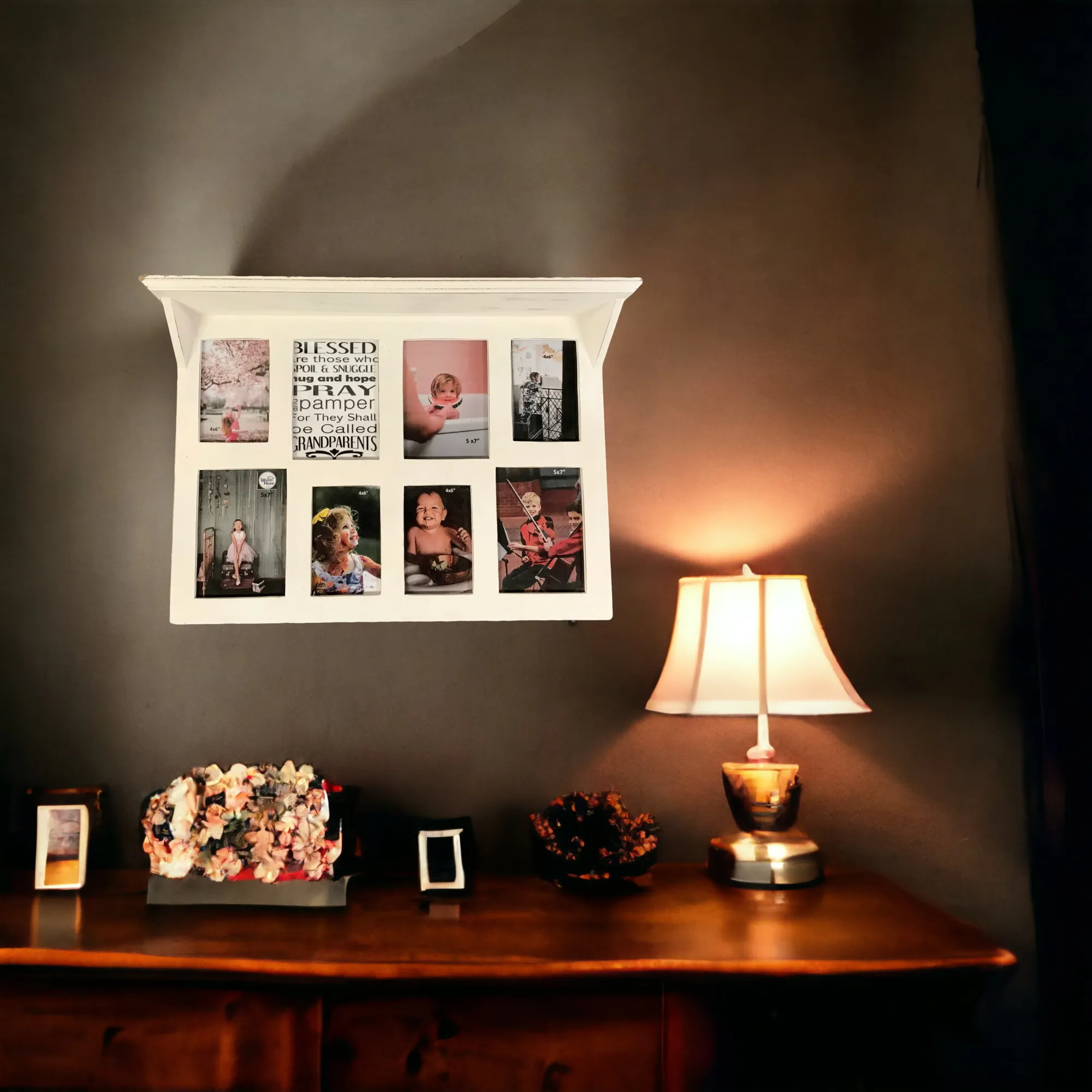 Chesapeake Collage 8 Photo Wall Frame Display Shelf