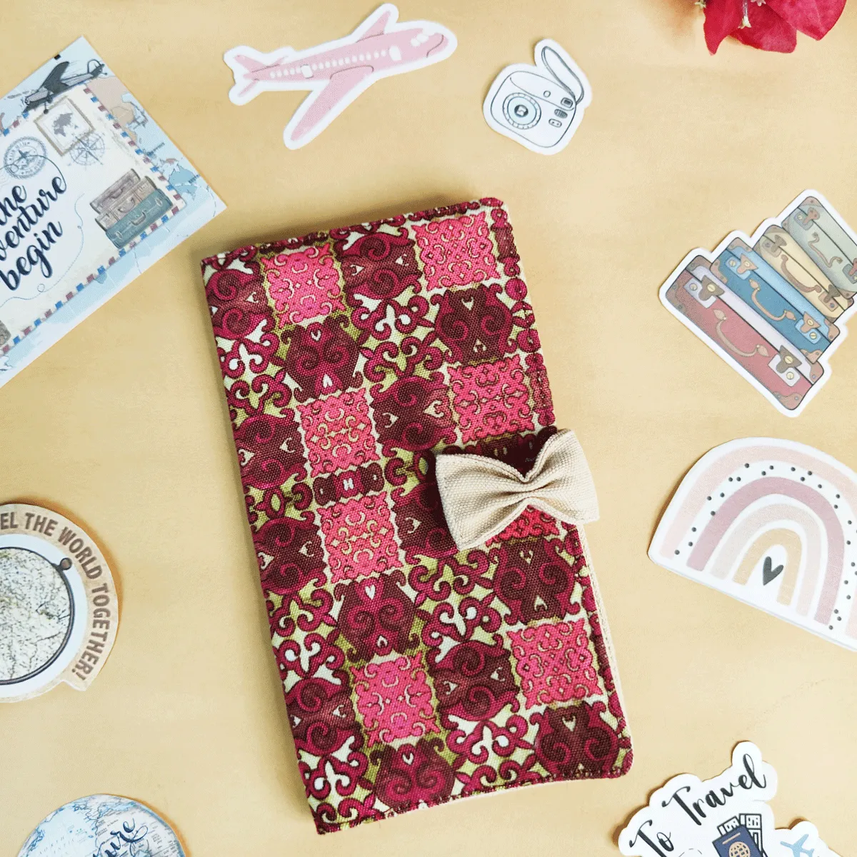 Crimson Charm Combo- Sling, Mini Wallet, Passport Case, Pouch