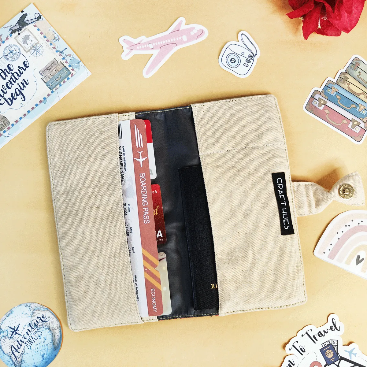 Crimson Charm Combo- Sling, Mini Wallet, Passport Case, Pouch