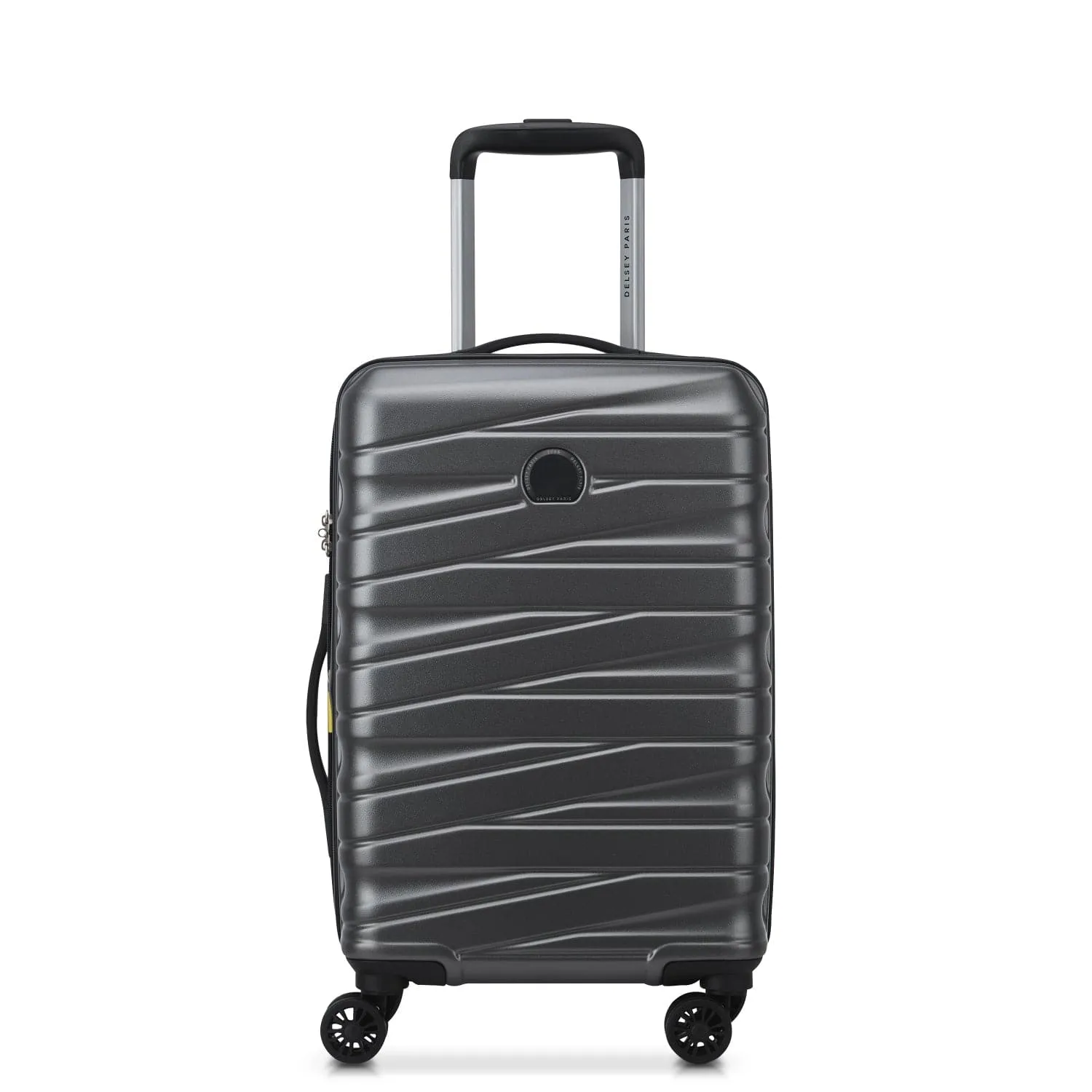 Delsey Tiphanie 55 70 82cm Hardcase 4 Double Wheel Expandable Cabin & Check-In Luggage Trolley Set Graphite   FREE Delsey Agreable Backpack