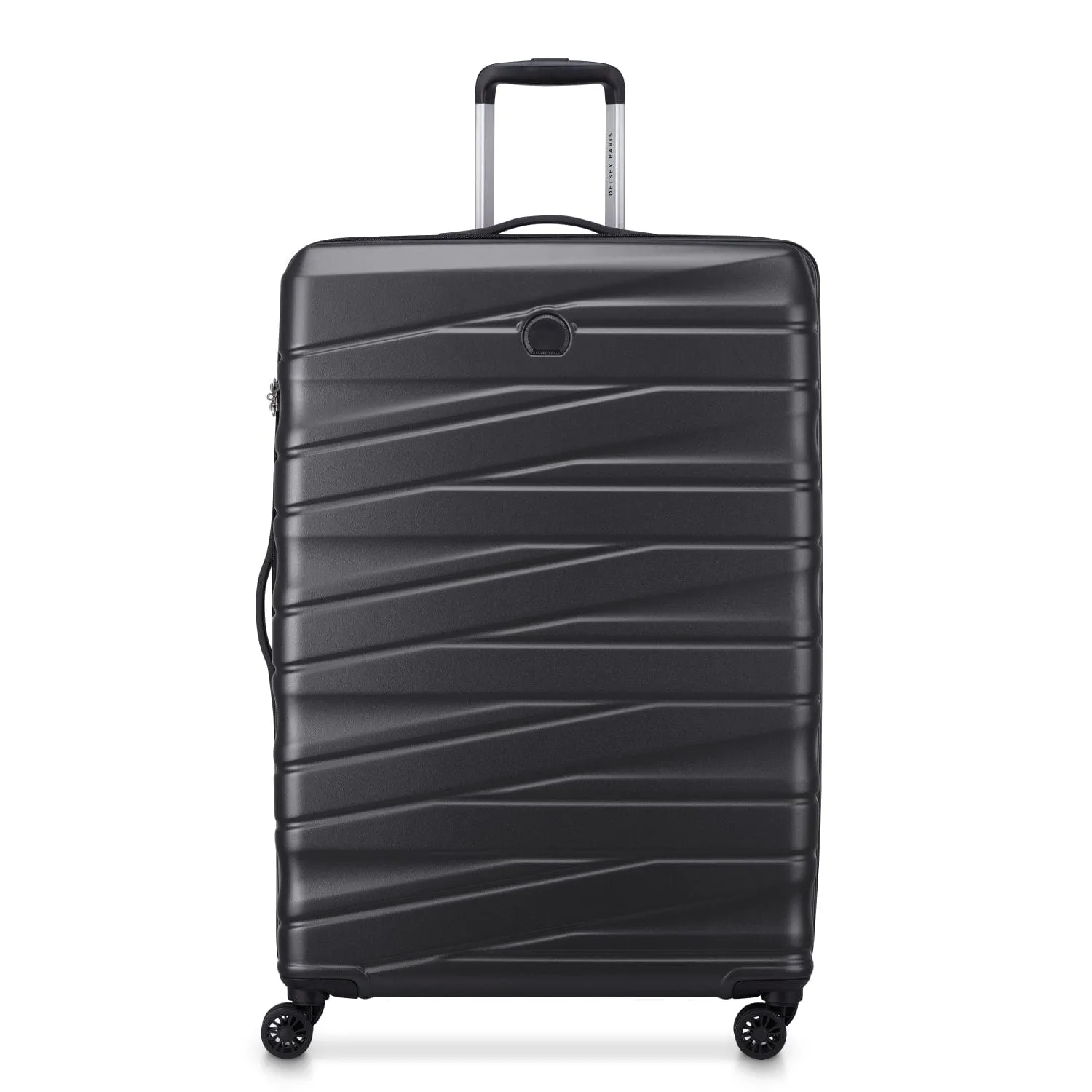 Delsey Tiphanie 55 70 82cm Hardcase 4 Double Wheel Expandable Cabin & Check-In Luggage Trolley Set Graphite   FREE Delsey Agreable Backpack