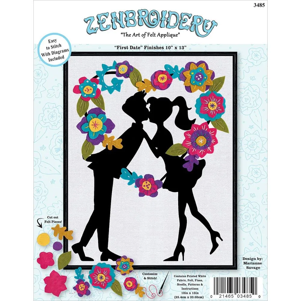 Design Works Felt Collage Applique Kit 10"X13" - First Date Silhouette*
