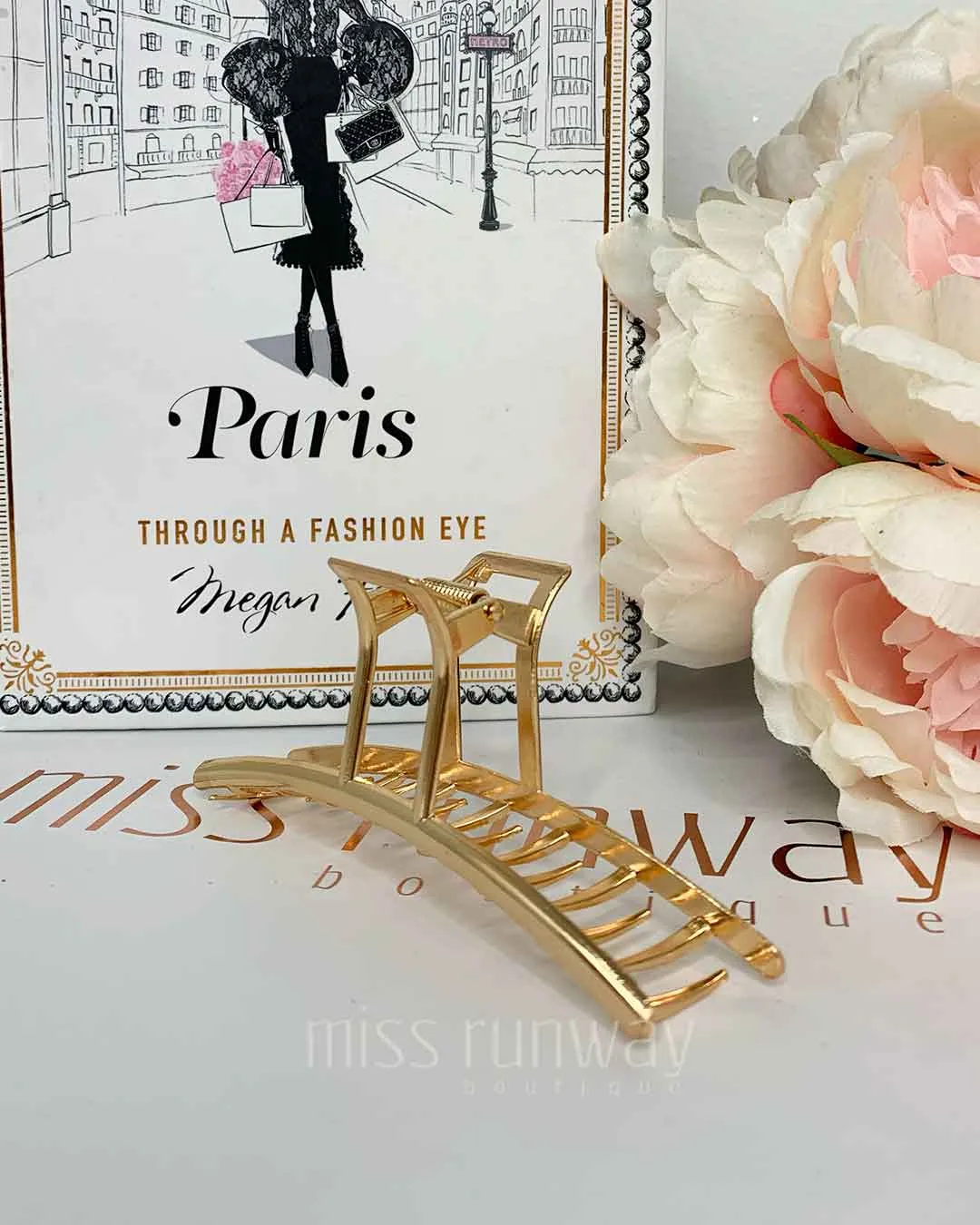 Ella Hair Claw Clip - Gold Metal