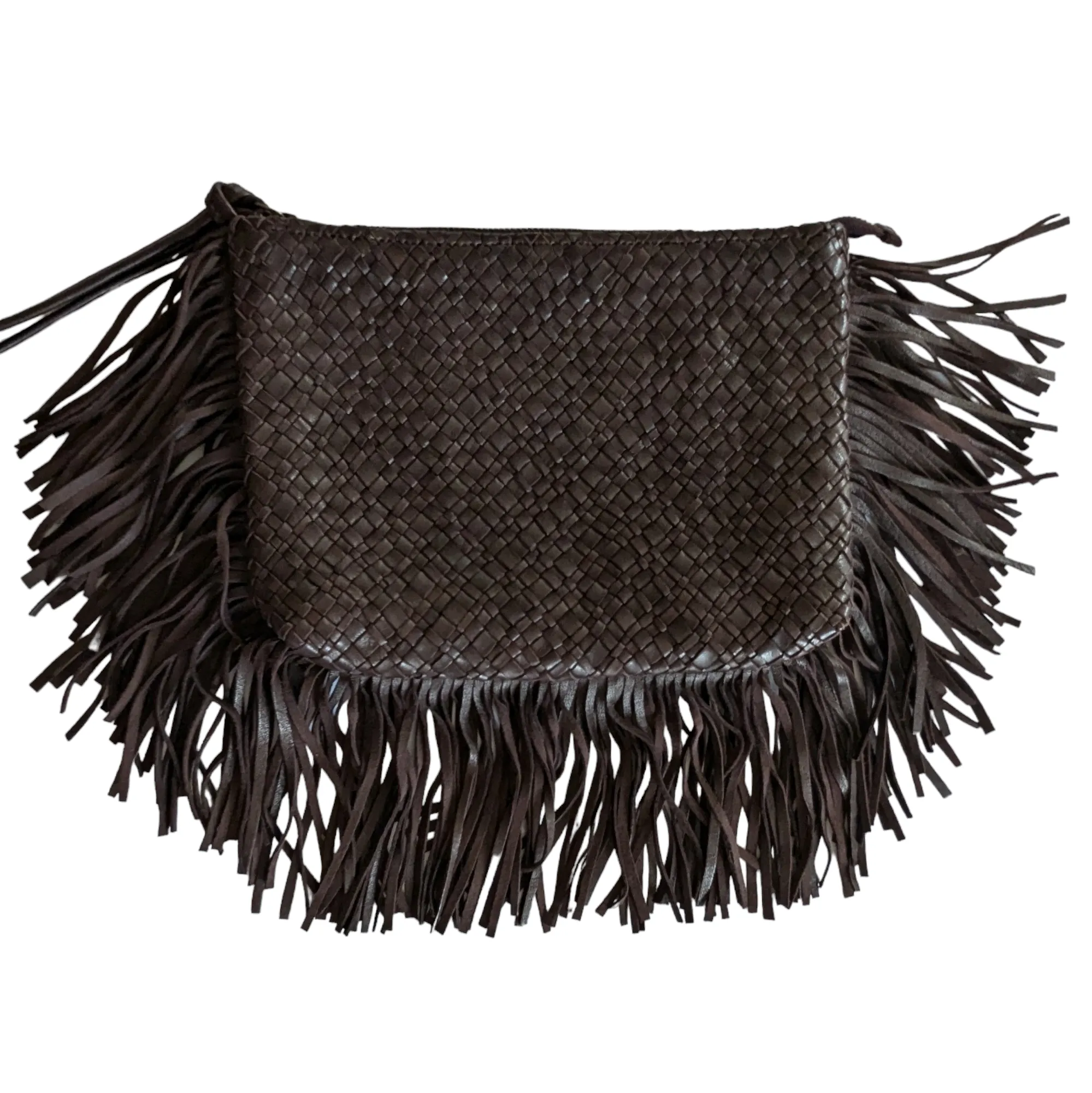Enshalla Woven Leather Clutch