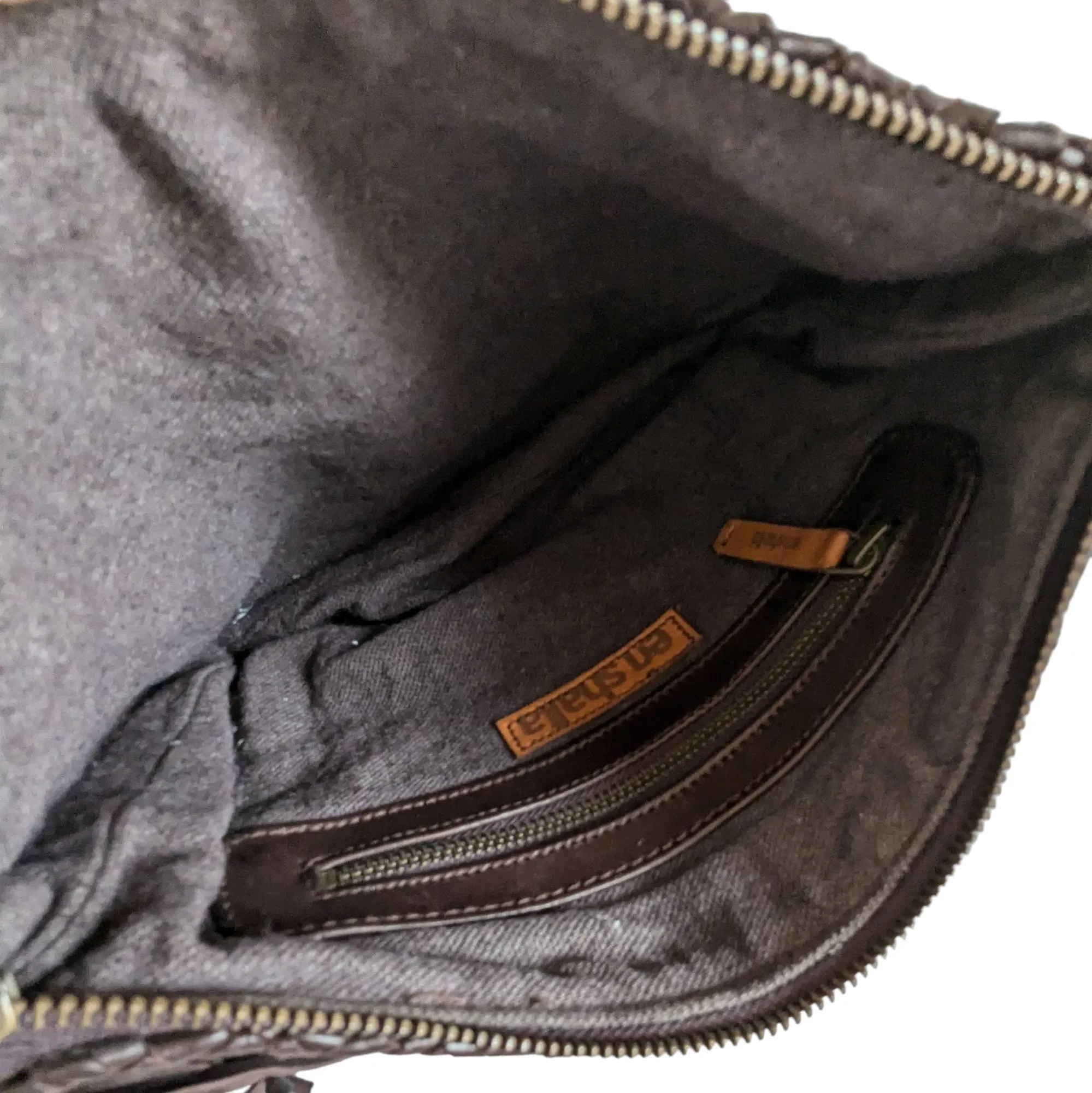 Enshalla Woven Leather Clutch